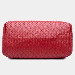 Pre Owned حقيبة يد بوتيغا فينيتا روما إنترتشياتو متوسط نابا حمراء