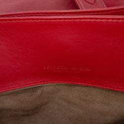 Pre Owned حقيبة يد بوتيغا فينيتا روما إنترتشياتو متوسط نابا حمراء