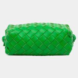 مملوكة مسبقًا Bottega Veneta Green Mini Lambskin Intrecciato Loop Camera Bag