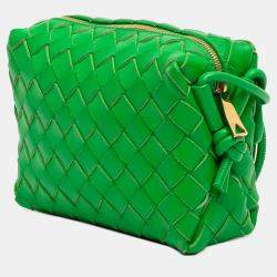 مملوكة مسبقًا Bottega Veneta Green Mini Lambskin Intrecciato Loop Camera Bag