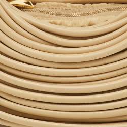 Pre Owned Bottega Veneta Double Knot Mini Beige Leather Hobo