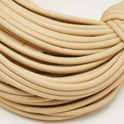 Pre Owned Bottega Veneta Double Knot Mini Beige Leather Hobo