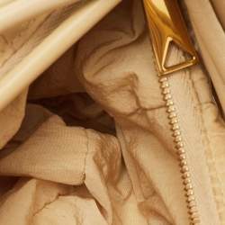 Pre Owned Bottega Veneta Double Knot Mini Beige Leather Hobo