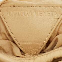 Pre Owned Bottega Veneta Double Knot Mini Beige Leather Hobo