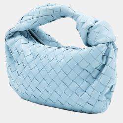 Pre Owned حقيبة بوتيغا فينيتا جودي إنترتشياتو نابا صغيرة زرقاء