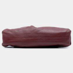 Pre Owned Bottega Veneta Red Lambskin The Mini Pouch Crossbody