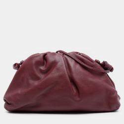 Pre Owned Bottega Veneta Red Lambskin The Mini Pouch Crossbody