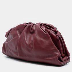 Pre Owned Bottega Veneta Red Lambskin The Mini Pouch Crossbody