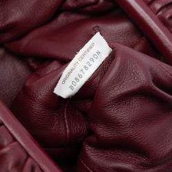 Pre Owned Bottega Veneta Red Lambskin The Mini Pouch Crossbody