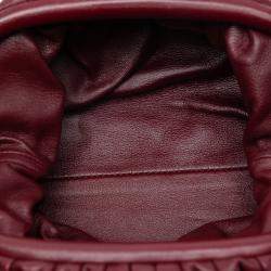 Pre Owned Bottega Veneta Red Lambskin The Mini Pouch Crossbody