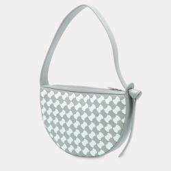 مملوكة مسبقًا Bottega Veneta Blue Mini Leather Intrecciato Sunrise Hobo