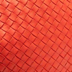 Pre Owned حقيبة بوتيغا فينيتا متوسطة ناعمة نابا إنترسياتو هوبي برتقالي