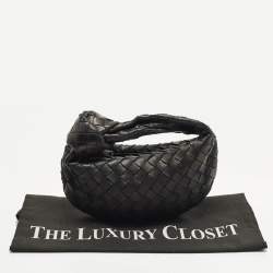 Pre Owned Bottega Veneta Jodie Mini Black Intrecciato Leather Hobo