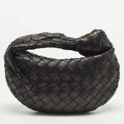 Pre Owned Bottega Veneta Jodie Mini Black Intrecciato Leather Hobo