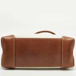 مملوكة مسبقًا حقيبة بوتيغا فينيتا أنديأمو قماش وجلد بني/طبيعي صغيرة