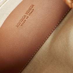 مملوكة مسبقًا حقيبة بوتيغا فينيتا أنديأمو قماش وجلد بني/طبيعي صغيرة