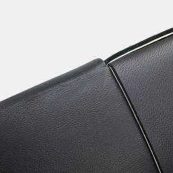 مملوكة مسبقًا حقيبة يد بوتيغا فينيتا الكو انتريتشياتو ماكسي جلد أبيض/أسود