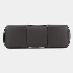 مملوكة مسبقًا حقيبة يد بوتيغا فينيتا الكو انتريتشياتو ماكسي جلد أبيض/أسود