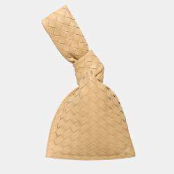 مملوكة مسبقًا Bottega Veneta Beige Leather Intrecciato Twist Bag