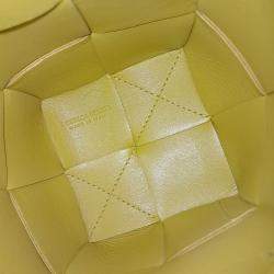 Pre Owned Bottega Veneta Yellow Leather Cassette Mini Bucket Bag