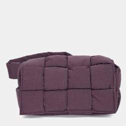 مملوكة مسبقًا Bottega Veneta Purple Nylon Padded Tech Cassette Mini Belt Bag