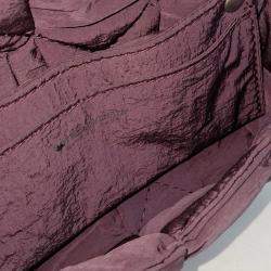 Pre Owned Bottega Veneta Purple Nylon Padded Tech Cassette Mini Belt Bag