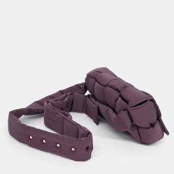 Pre Owned Bottega Veneta Purple Nylon Padded Tech Cassette Mini Belt Bag