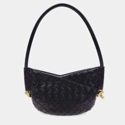 مملوكة مسبقًا Bottega Veneta Black Leather Baby Solstice