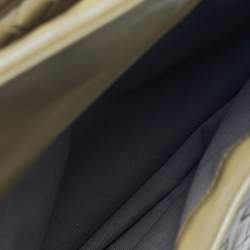 Pre Owned Bottega Veneta Front Flap Olive Intrecciato Leather Shoulder Bag