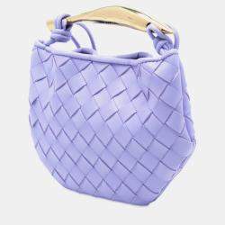 Pre Owned Bottega Veneta Purple Baby Lambskin Intrecciato Sardine