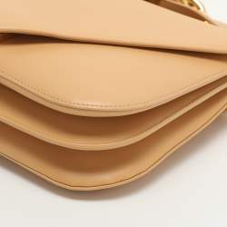 مملوكة مسبقًا Bottega Veneta Mount Large Beige Leather Crossbody Bag