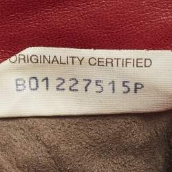 Pre Owned Bottega Veneta Red Croc Embossed Leather Lock Flap Clutch