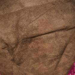 Pre Owned Bottega Veneta Fringe Pink Intrecciato Leather Cabat Tote