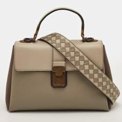 مملوكة مسبقًا Bottega Veneta Piazza Small Multicolor Leather Flap Top Handle Bag