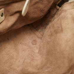 Pre Owned Bottega Veneta Nodini Light Beige Intrecciato Leather Shoulder Bag