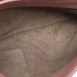 Pre Owned Bottega Veneta Olimpia Medium Pink Intrecciato Leather Shoulder Bag