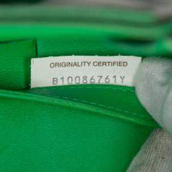 Pre Owned Bottega Veneta Green Small Nappa Maxi Intrecciato Arco Tote