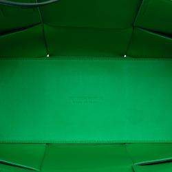 Pre Owned Bottega Veneta Green Small Nappa Maxi Intrecciato Arco Tote