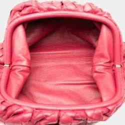 Pre Owned Bottega Veneta Red Nappa Intrecciato The Pouch
