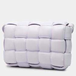 Pre Owned Bottega Veneta Purple Nappa Intrecciato Padded Cassette Crossbody