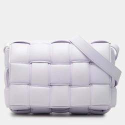 Pre Owned Bottega Veneta Purple Nappa Intrecciato Padded Cassette Crossbody