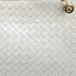 Pre Owned حقيبة كتف بوتيغا فينيتا جلد إنتريشياتو بيضاء