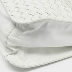 Pre Owned حقيبة كتف بوتيغا فينيتا جلد إنتريشياتو بيضاء