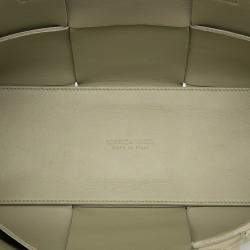 Pre Owned Bottega Veneta Green Small Nappa Maxi Intrecciato Arco Tote