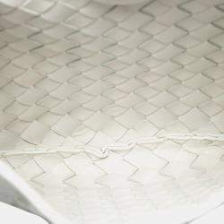 Pre Owned Bottega Veneta White Lambskin Intrecciato Sardine