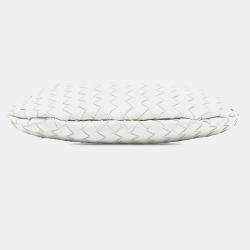 Pre Owned Bottega Veneta White Lambskin Intrecciato Sardine