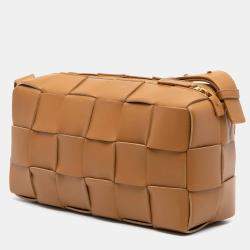 Pre Owned حقيبة بوتيغا فينيتا كاسيت جلد نابا بني مربعة أنتشرياتو