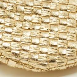 Pre Owned Bottega Veneta BV Jodie Mini Gold Intrecciato Metallic Leather Hobo