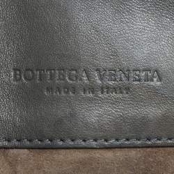 مملوكة مسبقًا Bottega Veneta Olimpia Small Grey Intrecciato Leather Shoulder Bag
