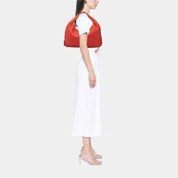 Pre Owned حقيبة هوبو بوتيغا فينيتا فينيتا نابع مثقبة حمراء صغيرة